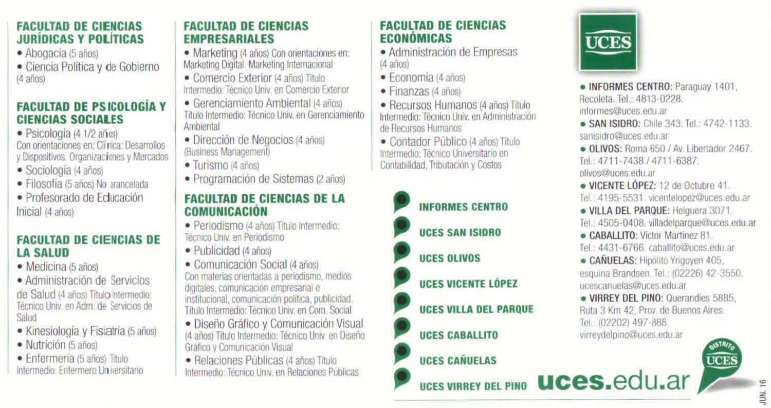 Oferta educativa UCES