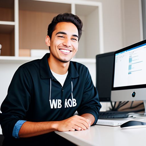 Un programador feliz escribiendo código