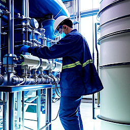 Arreglos y controles en planta química