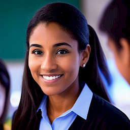 Educadora social trabajando en una escuela