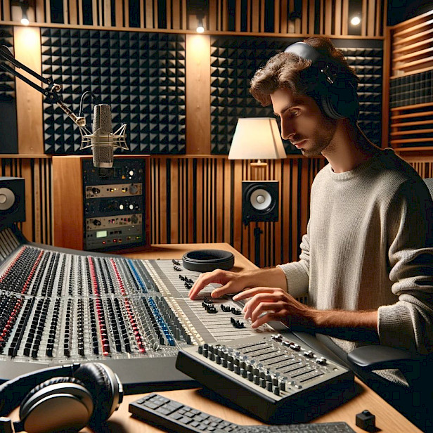 Ingeniero de Sonido haciendo sonido