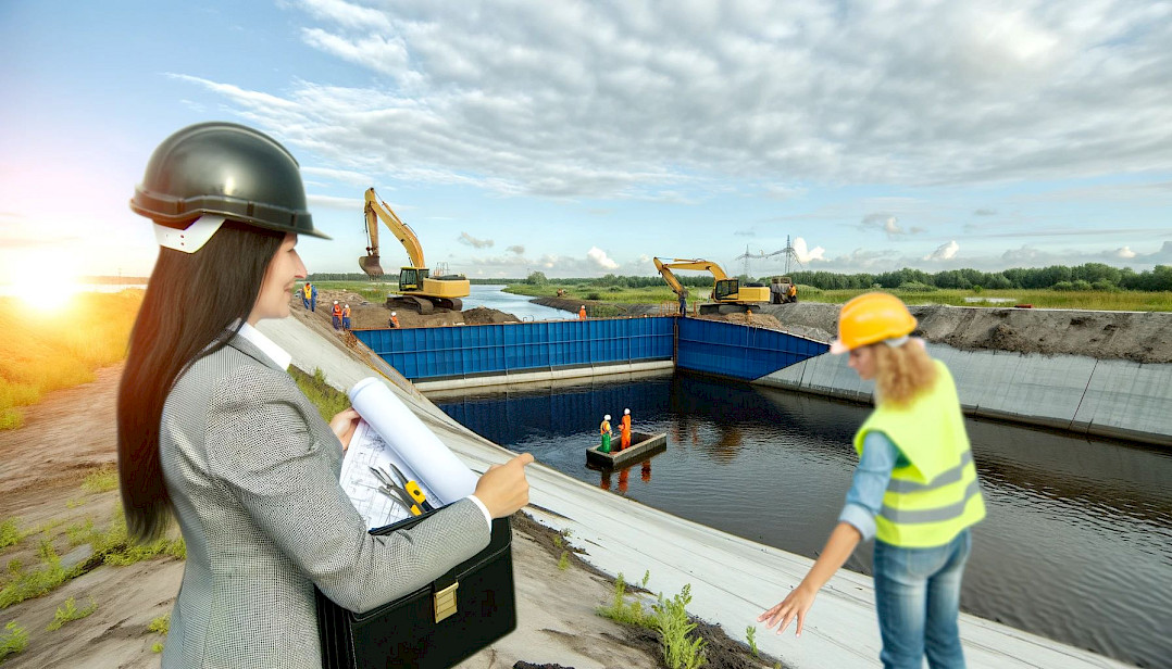 Profesionalen en Recursos Hídricos en obra