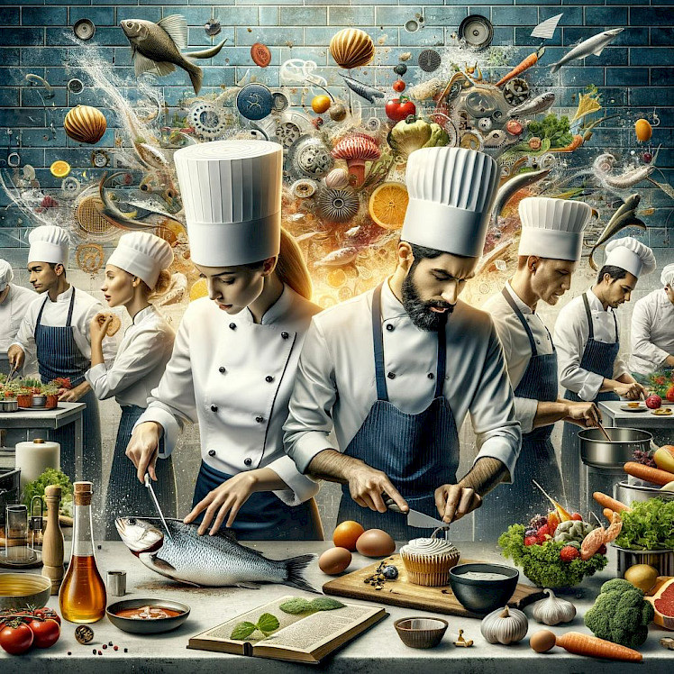 Un equipo de cocineros profesionales